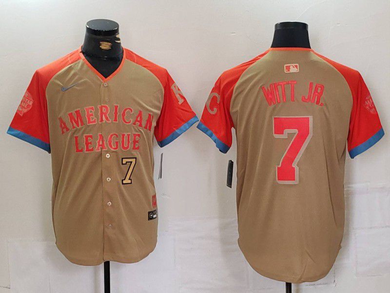 Men Kansas City Royals #7 Witt jr Orange All star 2024 Nike MLB Jersey style 4